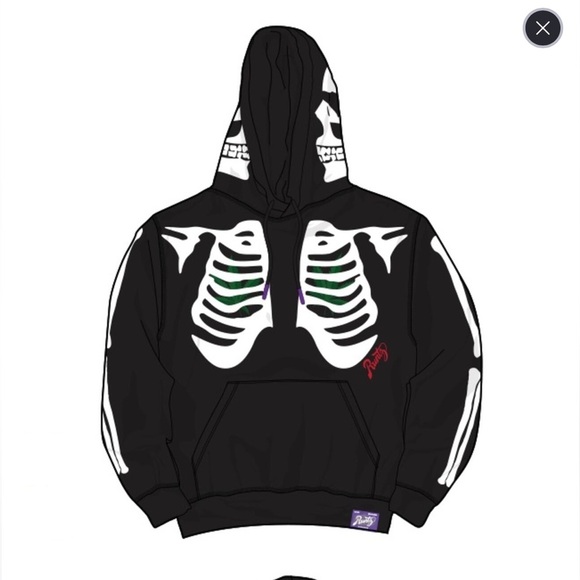 Men’s Runtz Skull White Black Skeleton Hoodie